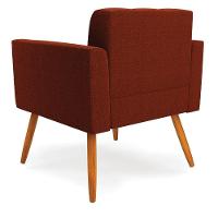 Poltrona Sala De Estar Pé Palito Castanho Elisa Bouclê Terra D03 - D'rossi