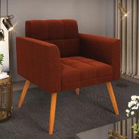 Poltrona Sala De Estar Pé Palito Castanho Elisa Bouclê Terra D03 - D'rossi - 6