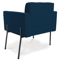 Poltrona Sala De Estar Pé De Ferro Pto Kit 2 Elisa Bouclê D03 - D'rossi Cor Azul