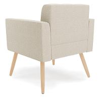 Poltrona Sala De Estar Pé Palito Natural Elisa Bouclê D03 - D'rossi Cor Off White