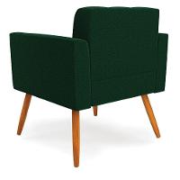 Poltrona Sala De Estar Pé Palito Castanho Elisa Bouclê Verde D03 - D'rossi