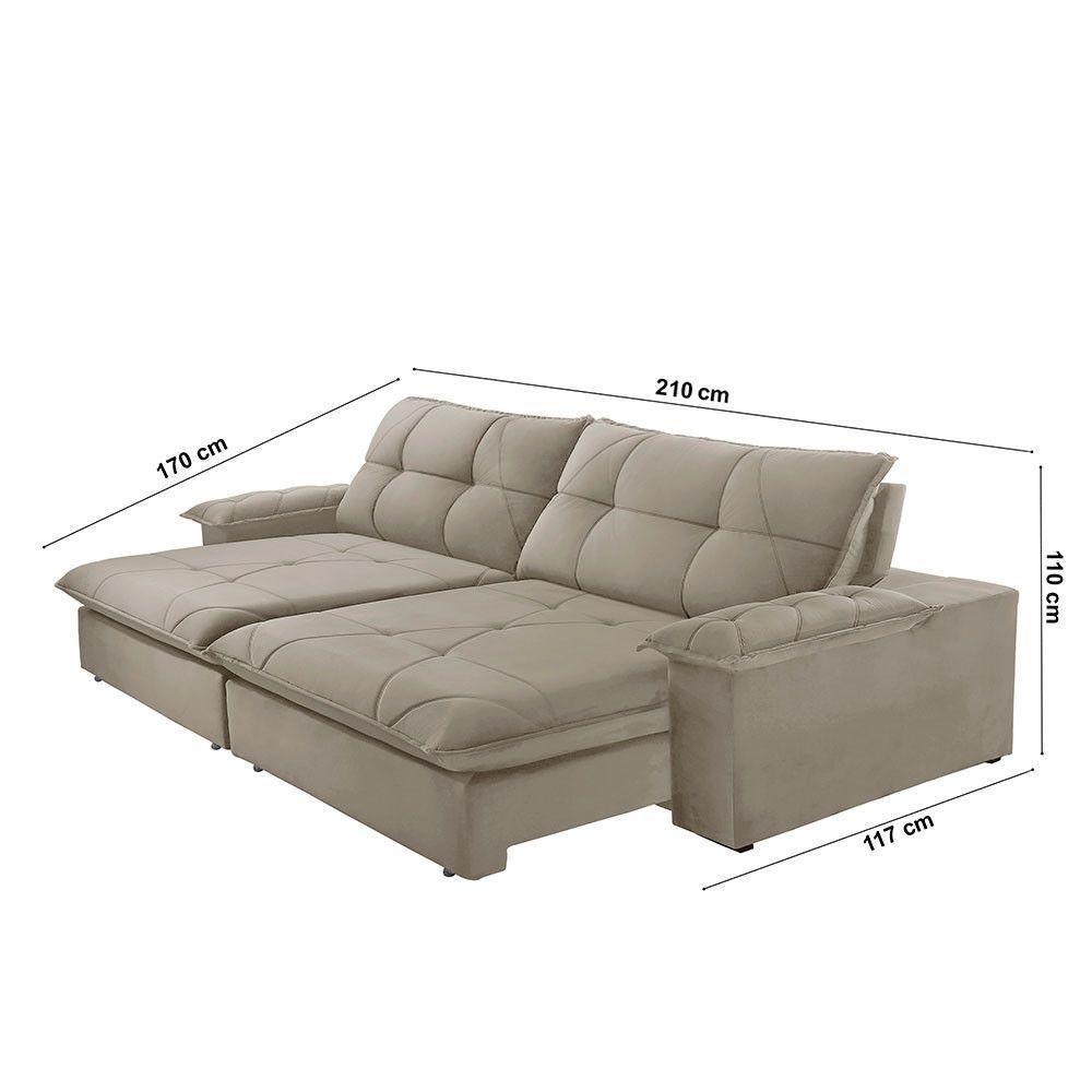 Sofá Gaia Veludo 02 Módulos 80 Cm B25cm Meu Sofá Online B002 Veludo Capuccino - 2