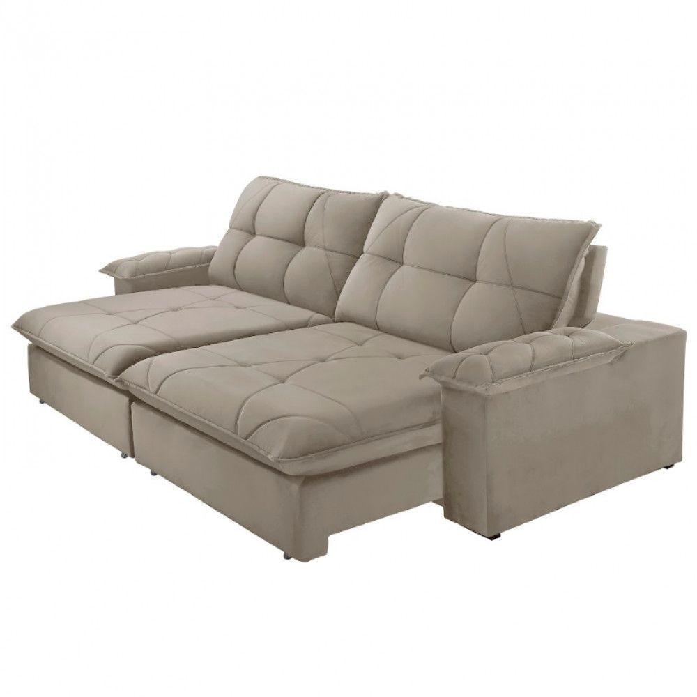 Sofá Gaia Veludo 02 Módulos 80 Cm B25cm Meu Sofá Online B002 Veludo Capuccino - 5