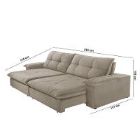 Sofá Gaia Veludo 02 Módulos 80 Cm B25cm Meu Sofá Online B002 Veludo Capuccino - 2