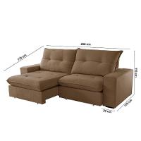 Sofá Athenas Veludo 02 Módulos 120 Cm B25cm Meu Sofá Online B016 Veludo Marrom - 6
