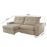 Sofá Athenas Veludo 02 Módulos 120 Cm B25cm Meu Sofá Online B002 Veludo Capuccino - 7