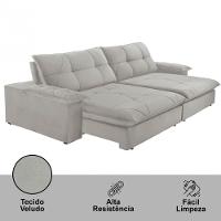 Sofá Gaia Veludo 02 Módulos 90 Cm B25cm Meu Sofá Online B026 Veludo Prata