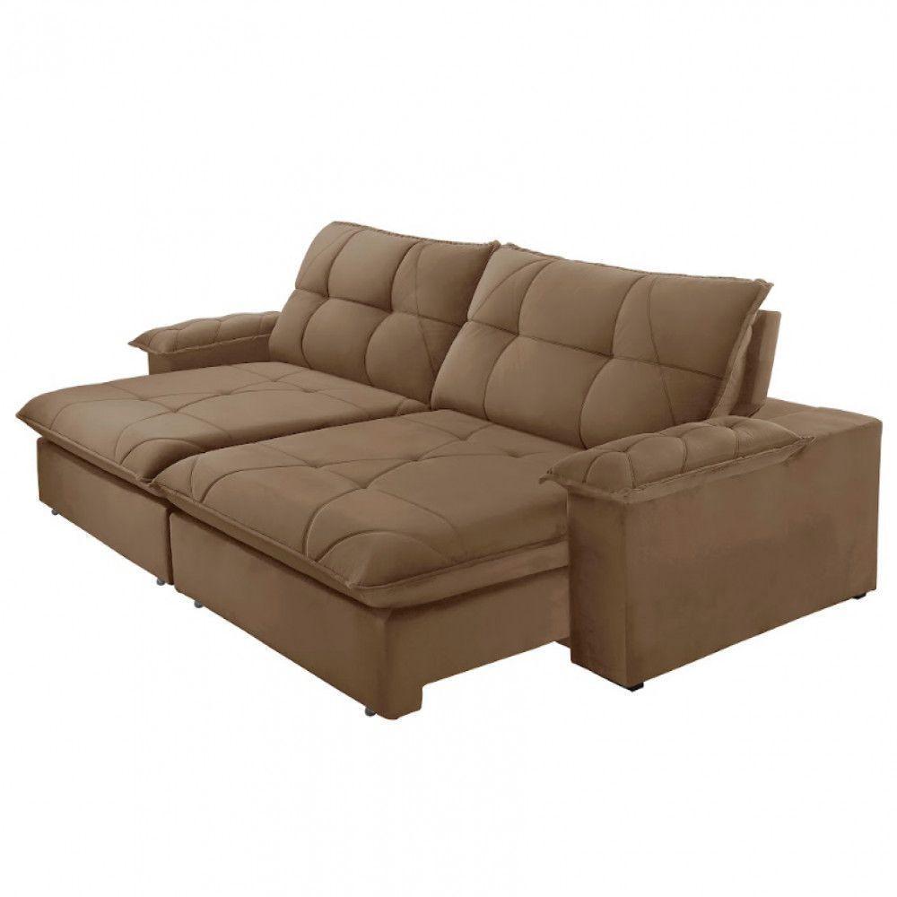 Sofá Gaia Veludo 02 Módulos 80 Cm B25cm Meu Sofá Online B016 Veludo Marrom - 5