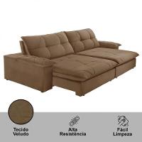 Sofá Gaia Veludo 02 Módulos 80 Cm B25cm Meu Sofá Online B016 Veludo Marrom