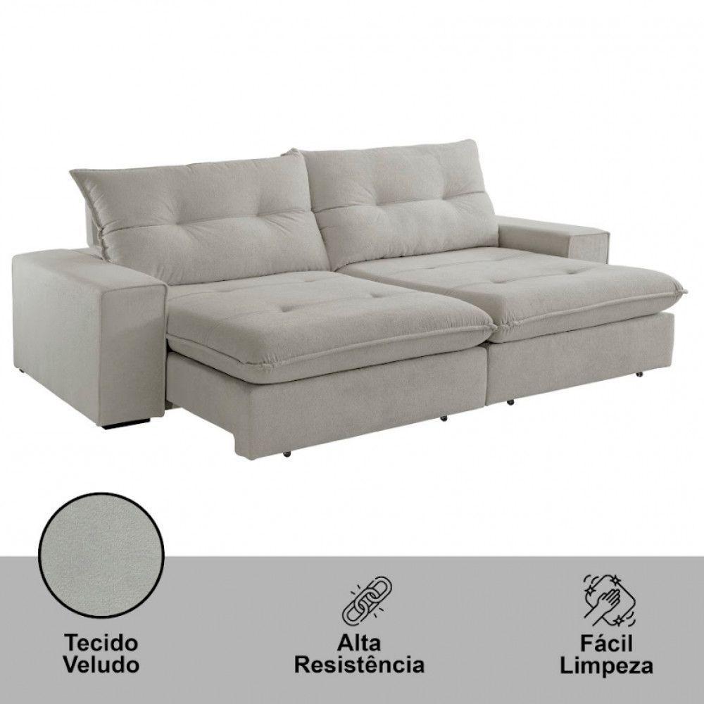 Sofá Athenas Veludo 02 Módulos 80 Cm B25cm Meu Sofá Online B026 Veludo Prata - 3