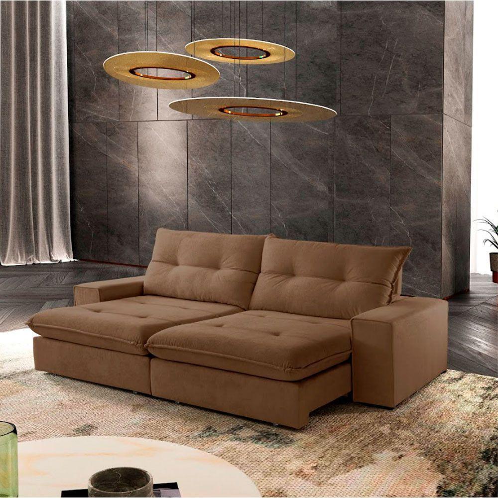 Sofá Athenas Veludo 02 Módulos 100 Cm B25cm Meu Sofá Online B016 Veludo Marrom - 1