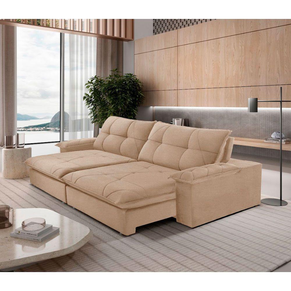 Sofá Gaia Linho 02 Módulos 100 Cm B25cm Meu Sofá Online A226 Linho Bege - 1