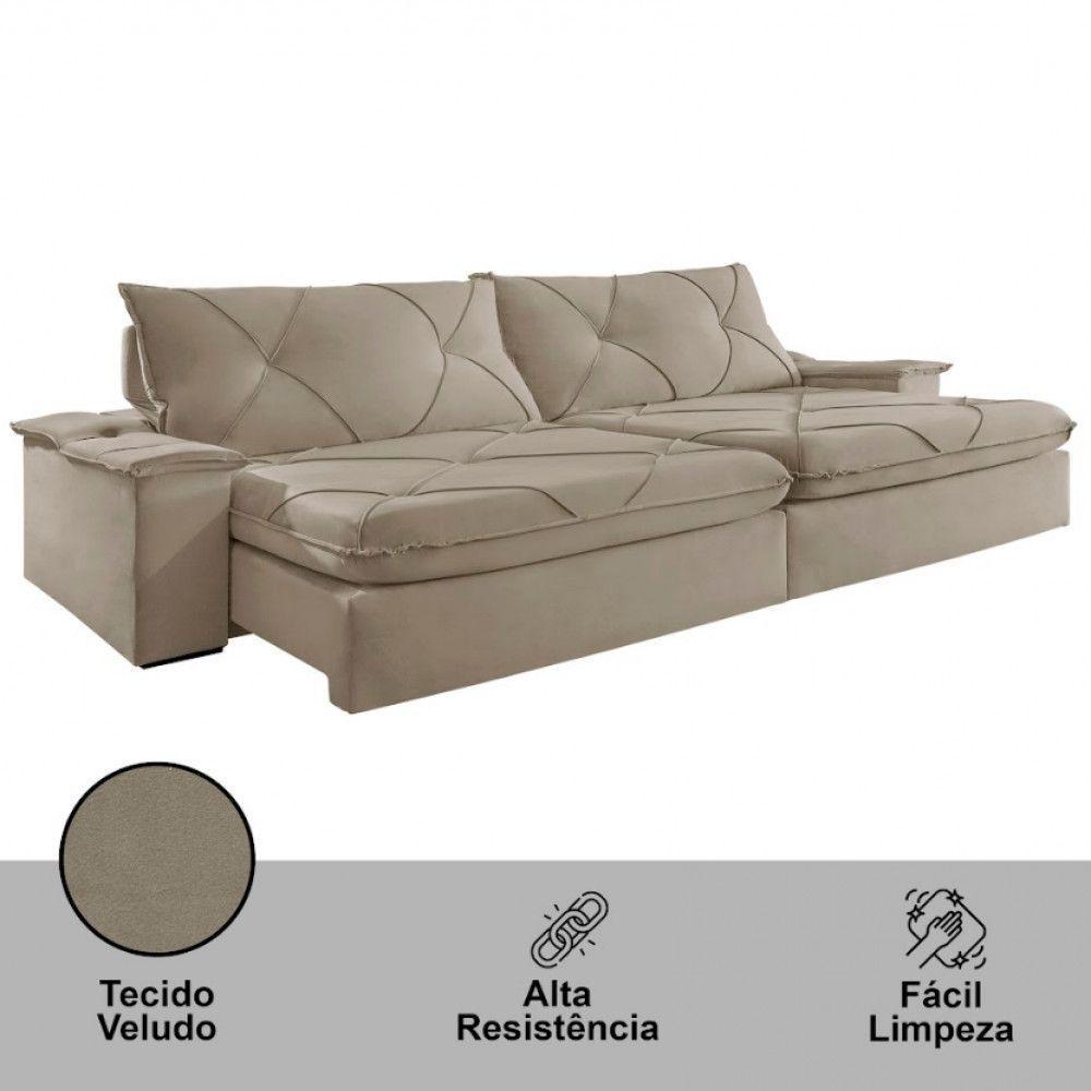 Sofá Apollo Veludo 02 Módulos 100 Cm B25cm Meu Sofá Online B002 Veludo Capuccino - 5