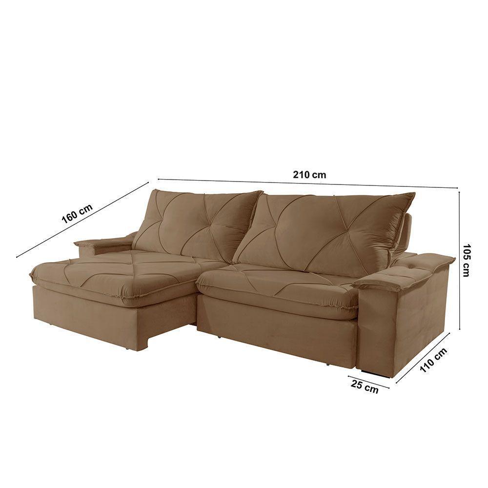 Sofá Apollo Veludo 02 Módulos 80 Cm B25cm Meu Sofá Online B016 Veludo Marrom - 2