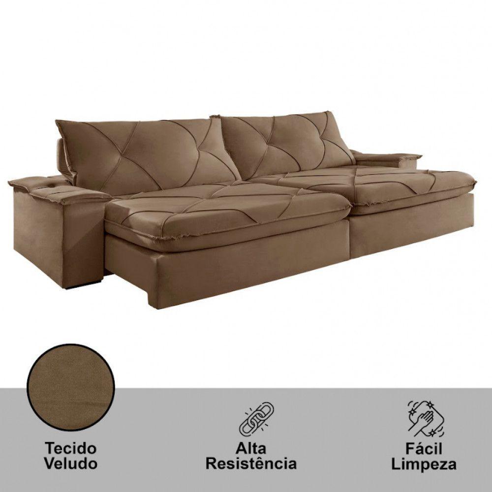 Sofá Apollo Veludo 02 Módulos 80 Cm B25cm Meu Sofá Online B016 Veludo Marrom - 4