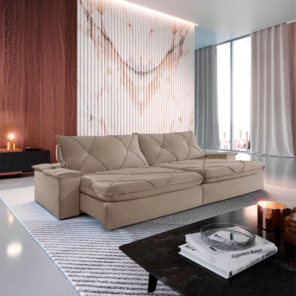 Sofá Apollo Veludo 02 Módulos 80 Cm B25cm Meu Sofá Online B002 Veludo Capuccino - 1