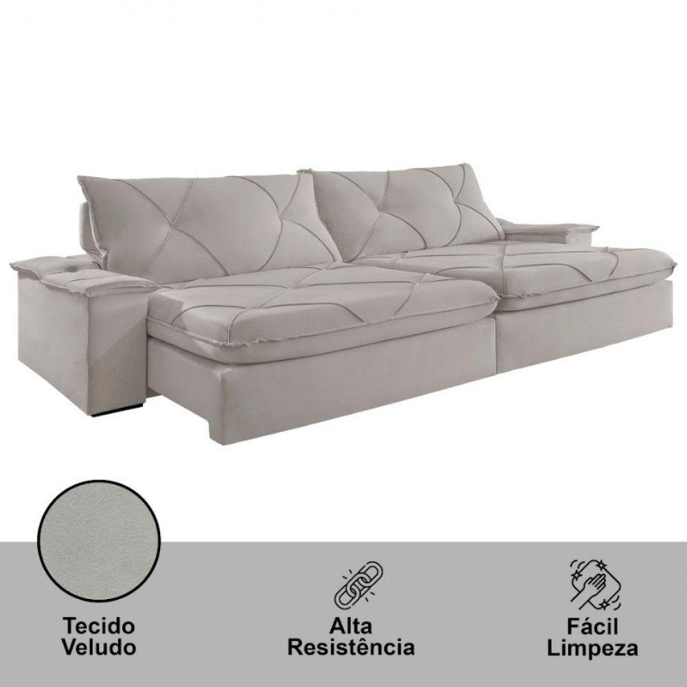 Sofá Apollo Veludo 02 Módulos 80 Cm B25cm Meu Sofá Online B026 Veludo Prata - 4