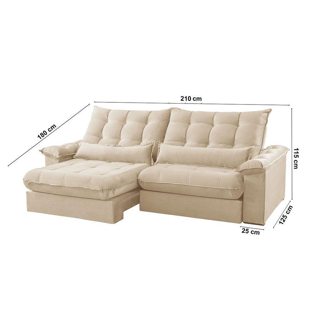 Sofá Classic Linho 02 Módulos 80 Cm B25 Meu Sofá Online A294 Linho Creme - 5