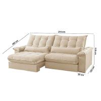 Sofá Classic Linho 02 Módulos 80 Cm B25 Meu Sofá Online A294 Linho Creme - 5