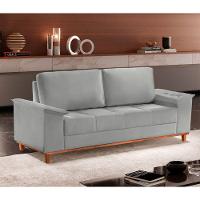 Sofá Ravena Veludo 03 Lugares D28 Meu Sofá Online B026 Veludo Prata - 1