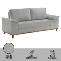 Sofá Ravena Veludo 03 Lugares D28 Meu Sofá Online B026 Veludo Prata