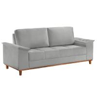 Sofá Ravena Veludo 03 Lugares D28 Meu Sofá Online B026 Veludo Prata - 5