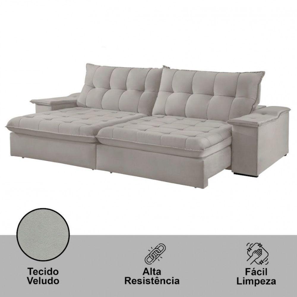 Sofá Lua Veludo 02 Módulos 120 Cm B25cm Meu Sofá Online B026 Veludo Prata - 4