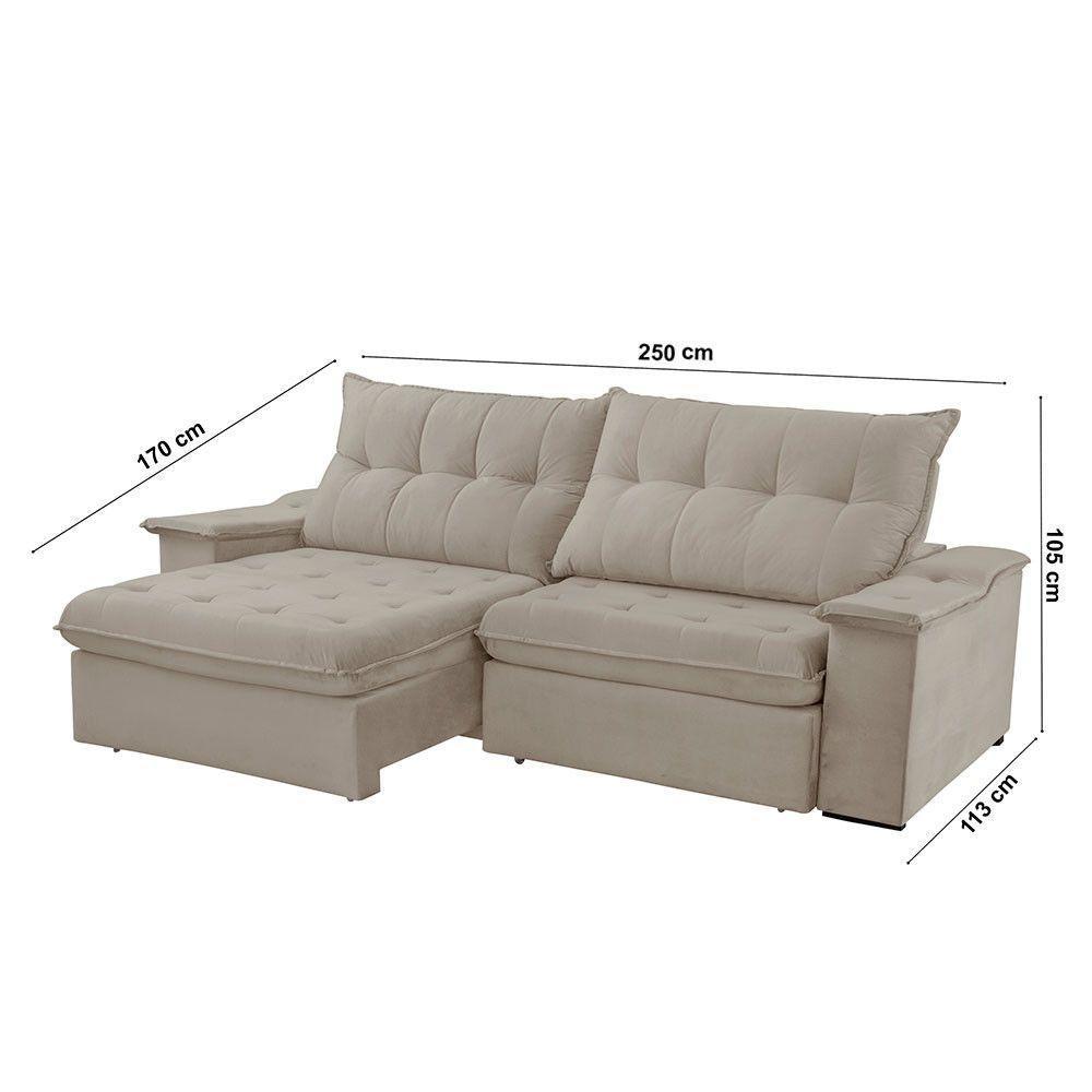 Sofá Lua Veludo 02 Módulos 100 Cm B25cm Meu Sofá Online B002 Veludo Capuccino - 6