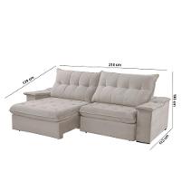 Sofá Lua Veludo 02 Módulos 80 Cm B25cm Meu Sofá Online B026 Veludo Prata - 2