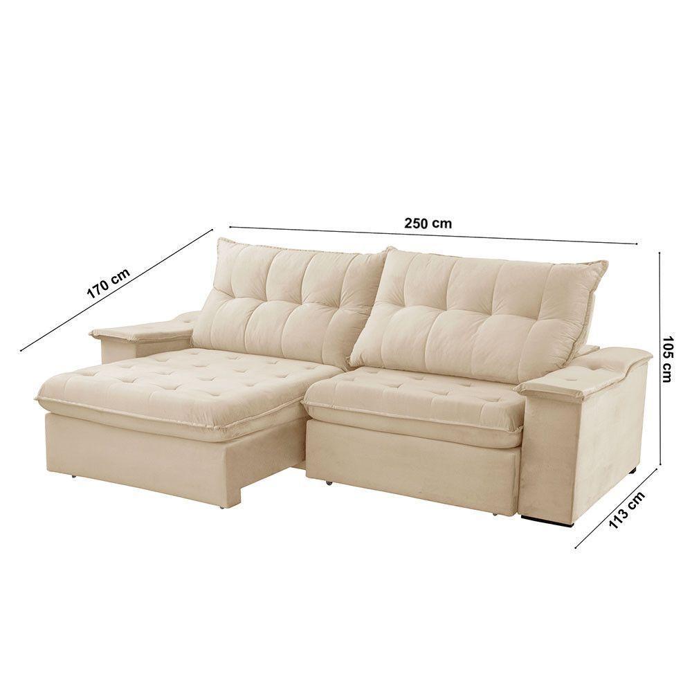 Sofá Lua Linho 02 Módulos 100 Cm B25cm Meu Sofá Online A294 Linho Creme - 2