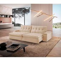 Sofá Lua Linho 02 Módulos 100 Cm B25cm Meu Sofá Online A294 Linho Creme - 1