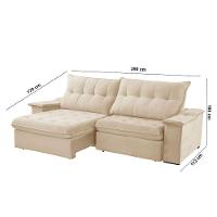 Sofá Lua Linho 02 Módulos 120 Cm B25cm Meu Sofá Online A294 Linho Creme - 5