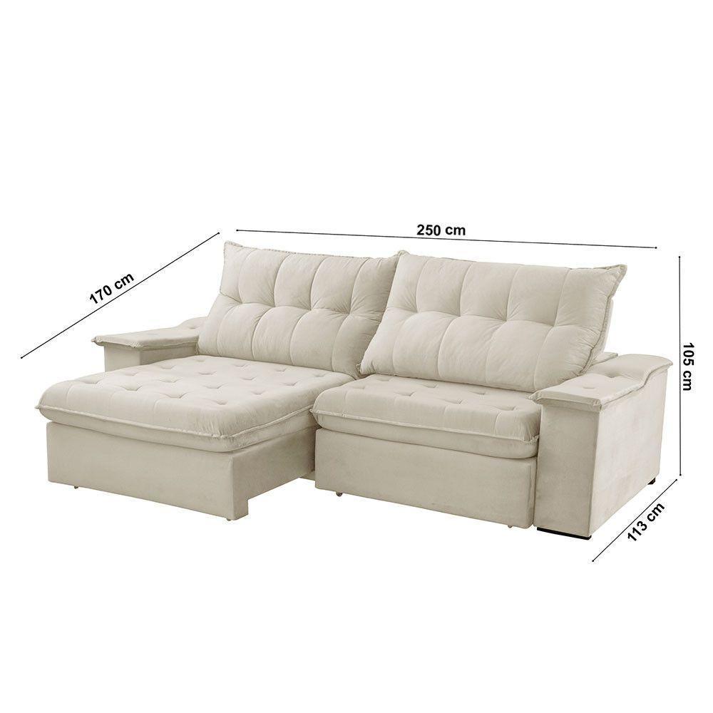 Sofá Lua Linho 02 Módulos 100 Cm B25cm Meu Sofá Online A302 Linho Branco - 2