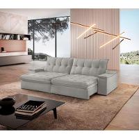 Sofá Lua Linho 02 Módulos 120 Cm B25cm Meu Sofá Online A230 Linho Cinza - 1