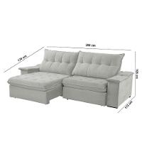 Sofá Lua Linho 02 Módulos 120 Cm B25cm Meu Sofá Online A230 Linho Cinza - 3