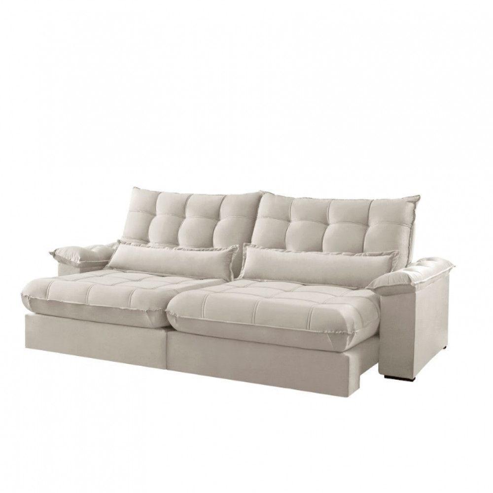 Sofá Classic Linho 02 Módulos 90 Cm B25 Cm Meu Sofá Online A302 Linho Branco - 3