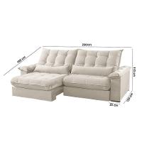 Sofá Classic Linho 02 Módulos 90 Cm B25 Cm Meu Sofá Online A302 Linho Branco - 6