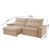 Sofá Lua Linho 02 Módulos 100 Cm B25cm Meu Sofá Online A226 Linho Bege - 2