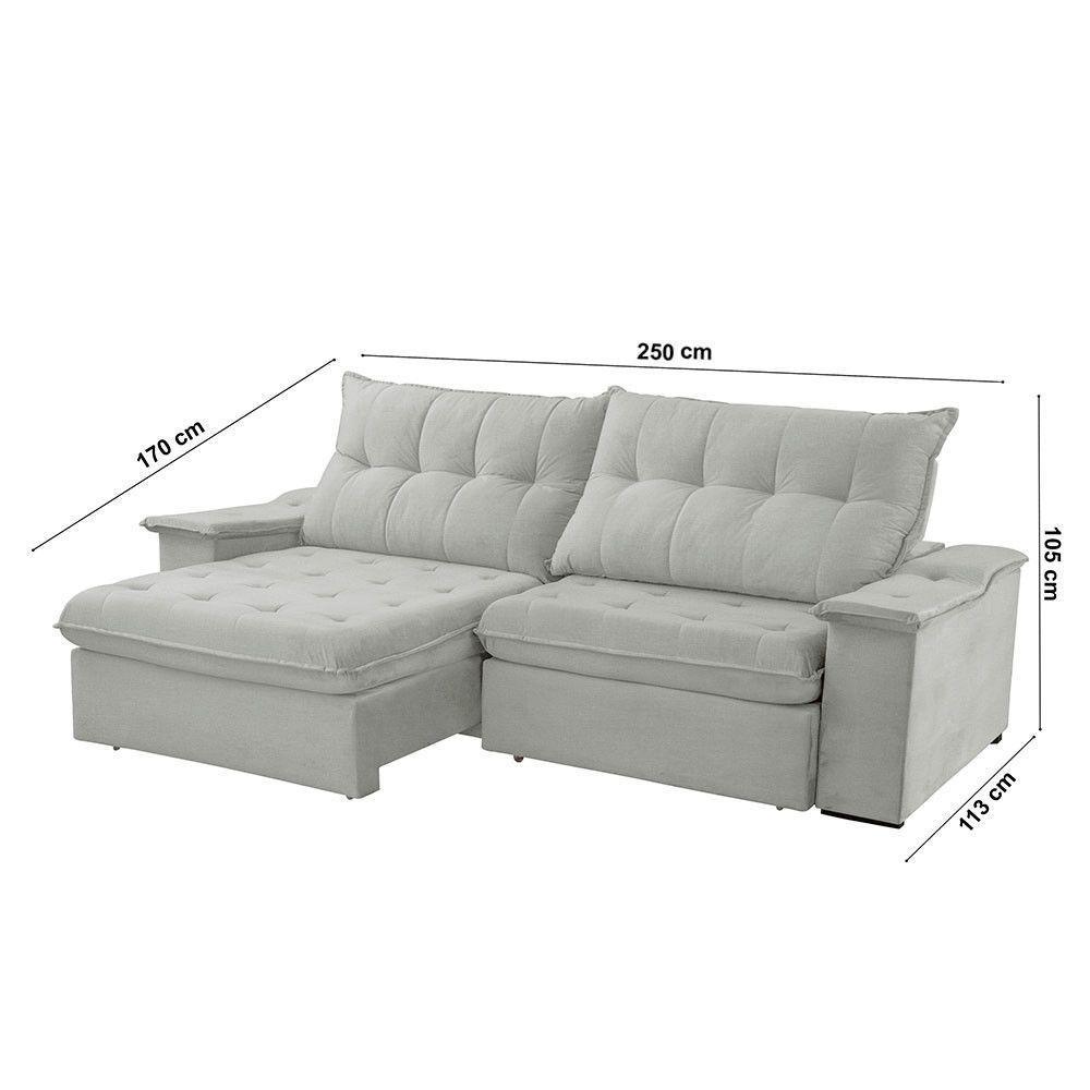 Sofá Lua Linho 02 Módulos 100 Cm B25cm Meu Sofá Online A230 Linho Cinza - 2