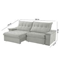 Sofá Lua Linho 02 Módulos 100 Cm B25cm Meu Sofá Online A230 Linho Cinza - 2