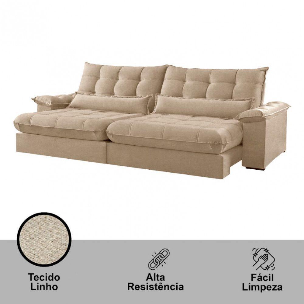Sofá Classic Linho 02 Módulos 90 Cm B25 Cm Meu Sofá Online A226 Linho Bege - 8