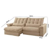 Sofá Classic Linho 02 Módulos 90 Cm B25 Cm Meu Sofá Online A226 Linho Bege