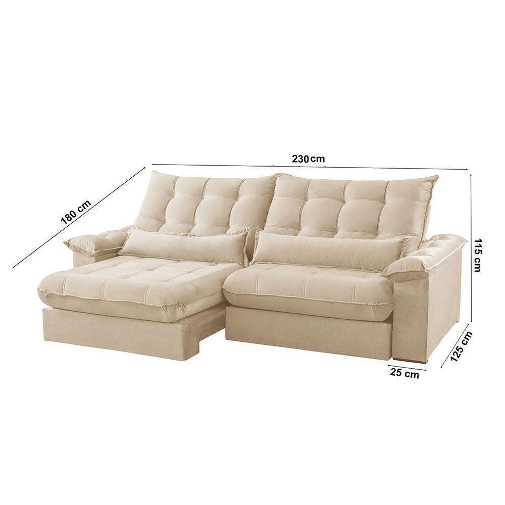 Sofá Classic Linho 02 Módulos 90 Cm B25 Cm Meu Sofá Online A294 Linho Creme - 5