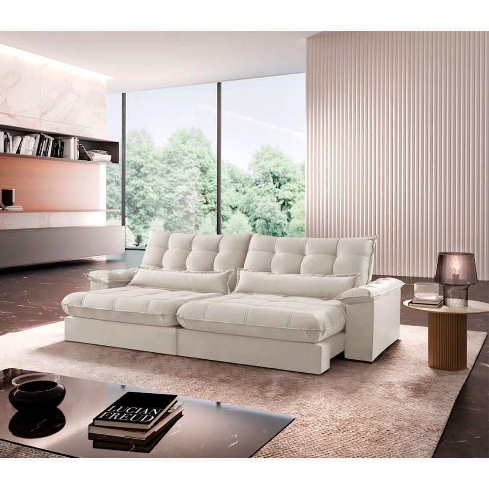 Sofá Classic Linho 02 Módulos 80 Cm B25 Meu Sofá Online A302 Linho Branco - 1