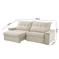 Sofá Lua Linho 02 Módulos 120 Cm B25cm Meu Sofá Online A302 Linho Branco - 2