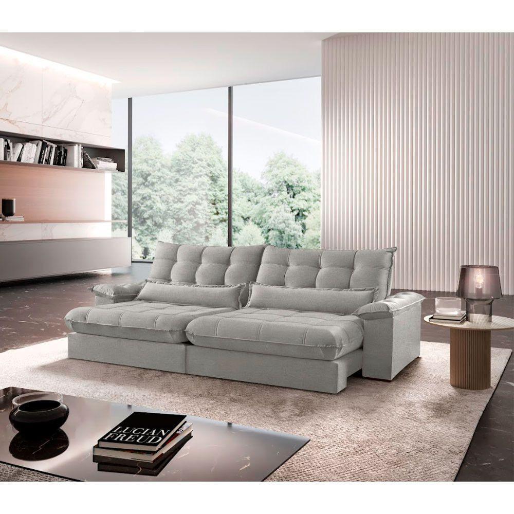 Sofá Classic Linho 02 Módulos 100 Cm B25 Meu Sofá Online A230 Linho Cinza - 1