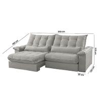 Sofá Classic Linho 02 Módulos 100 Cm B25 Meu Sofá Online A230 Linho Cinza - 2