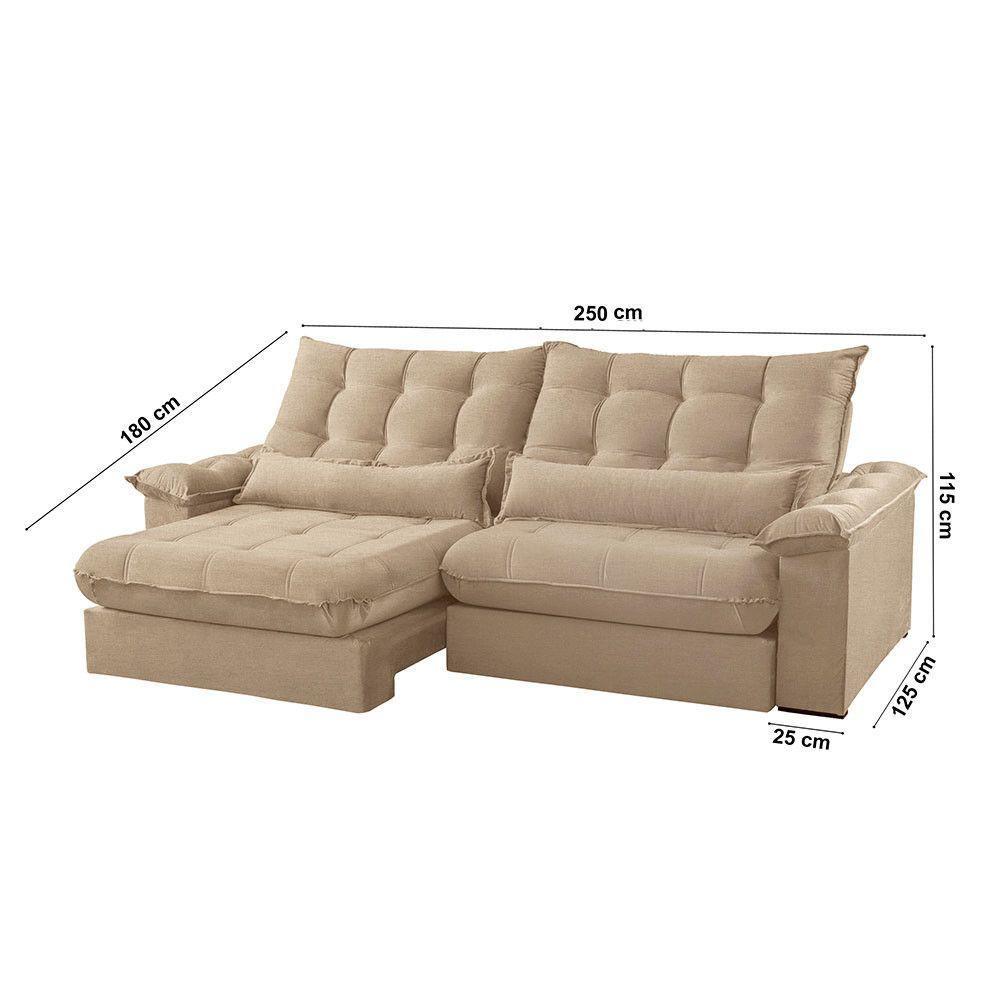 Sofá Classic Linho 02 Módulos 100 Cm B25 Meu Sofá Online A226 Linho Bege - 2