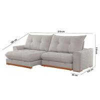 Sofá Argo Veludo 02 Módulos 80 Cm B25cm Meu Sofá Online B026 Veludo Prata - 2