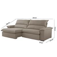 Sofá Filadélfia Veludo 2 Módulos 100cm B25cm Meu Sofá Online B002 Veludo Capuccino - 5